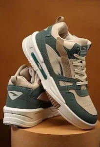 Men Colourblocked Round Toe Mid-Top Sneakers